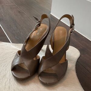 Michael Kors Dark Brown Slingback Heels Size 8.5M